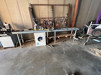 Metaalafkortzaag hbm machines 210 met aangebouwde rollerbaan 2x5m, 3 sets startkabels, metaal achterliggende de zaag (3,4) - afbeelding 11 van  18