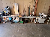 Metaalafkortzaag hbm machines 210 met aangebouwde rollerbaan 2x5m, 3 sets startkabels, metaal achterliggende de zaag (3,4) - afbeelding 12 van  18