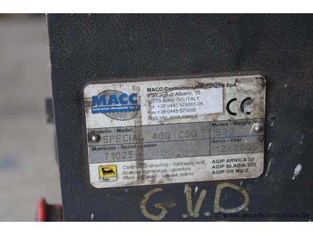 Metaalbandzaag macc special 400 csq met bouwjaar 2005, serienummer 71025, 530 kg en ce-gemarkeerd, werking niet gekend - afbeelding 2 van  4
