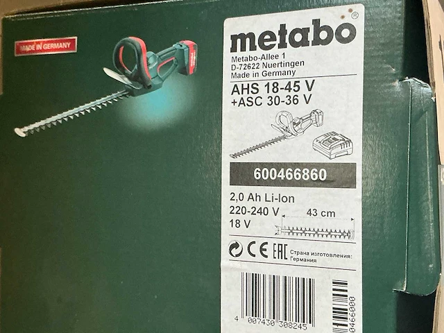 Metabo ahs 18-45v accu heggenschaar - afbeelding 3 van  3