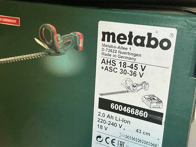 Metabo ahs 18-45v accu heggenschaar - afbeelding 3 van  3