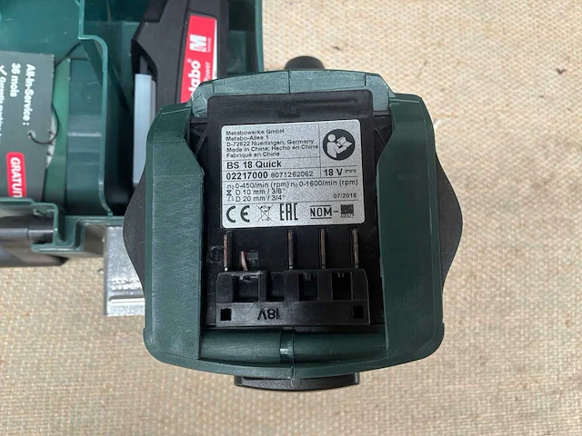Metabo bs 18 quick accu schroefboormachine - afbeelding 5 van  5