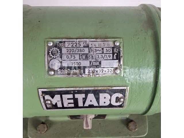 Metabo dubbelle slijpmachine 380v 0.75kw - afbeelding 1 van  8