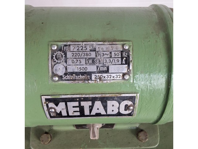 Metabo dubbelle slijpmachine 380v 0.75kw - afbeelding 6 van  8