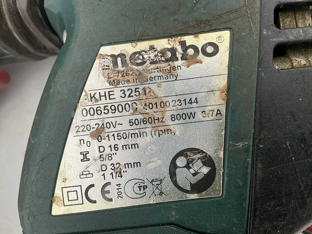 Metabo khe 3251 klopboormachine - afbeelding 3 van  3