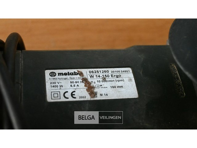 Metabo w 14-150 ergo haakse slijper - afbeelding 2 van  2