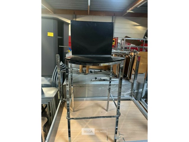 Metalen barkrukken met zwarte zit (±5x) - afbeelding 2 van  2