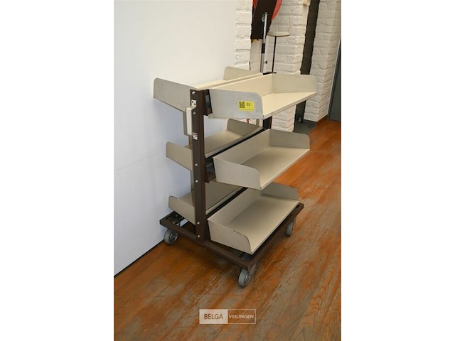 Metalen bibliotheekkarretje - afbeelding 1 van  4