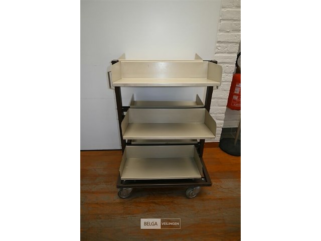Metalen bibliotheekkarretje - afbeelding 2 van  4