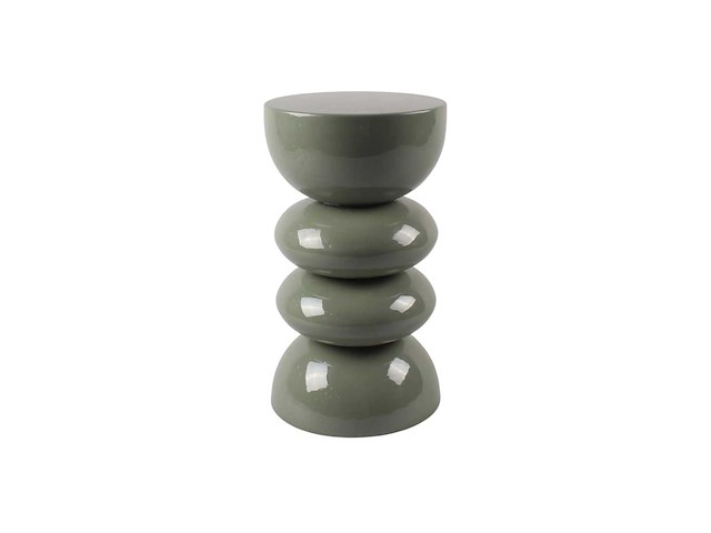 Metalen bijzettafel - glanzend khaki - afbeelding 2 van  5