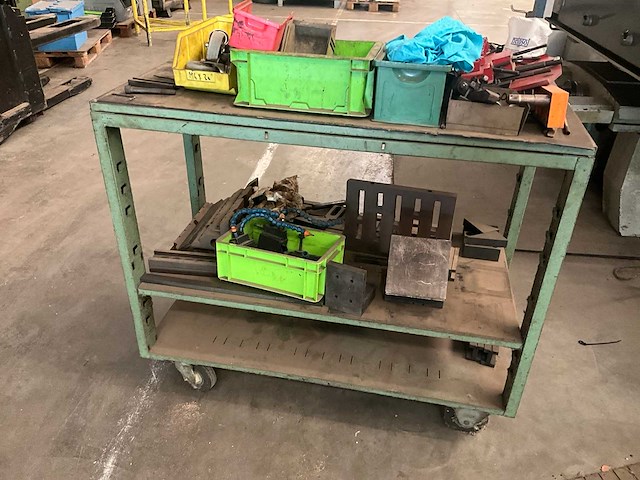Metalen bijzettafel/werkkar (2x) - afbeelding 4 van  6