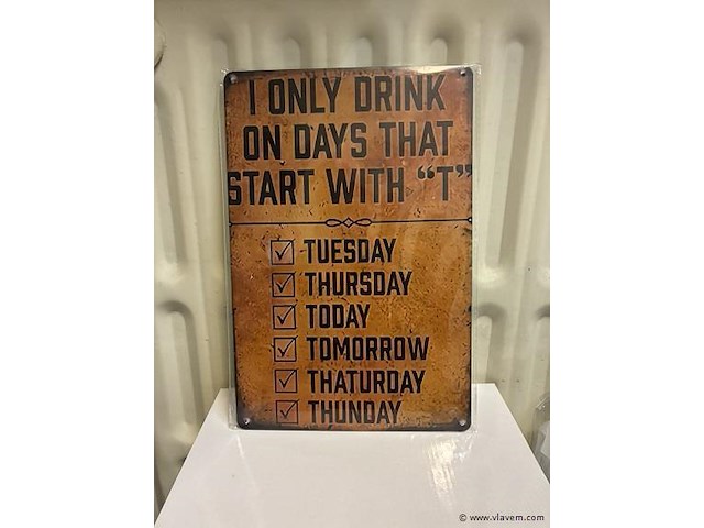 Metalen bord - afbeelding 1 van  1