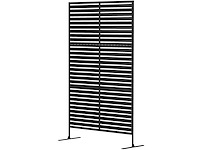Metalen buitenruimteverdeler, lattenontwerp, decoratieve scheidingswand voor terras, tuin, balkon, zwart - afbeelding 2 van  4