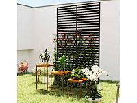 Metalen buitenruimteverdeler, lattenontwerp, decoratieve scheidingswand voor terras, tuin, balkon, zwart - afbeelding 4 van  4