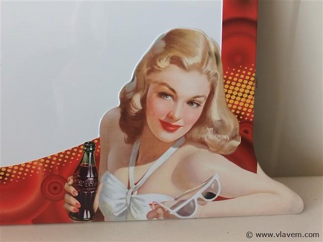 Metalen coca cola bord - afbeelding 2 van  3