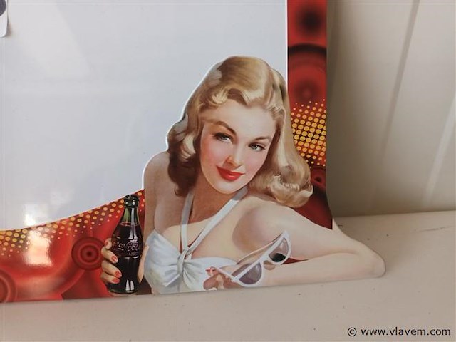 Metalen coca cola bord - afbeelding 2 van  3