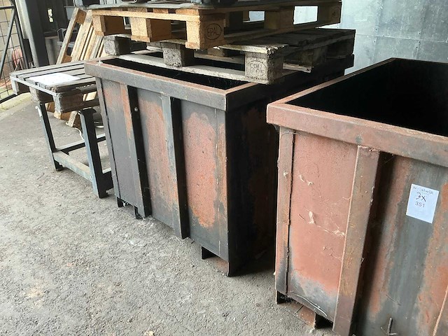 Metalen container voor heftruck (3x) - afbeelding 4 van  4