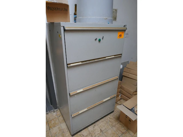 Metalen dossierkast vintage model + ladenblok - afbeelding 1 van  3