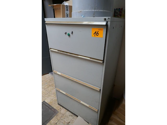 Metalen dossierkast vintage model + ladenblok - afbeelding 2 van  3