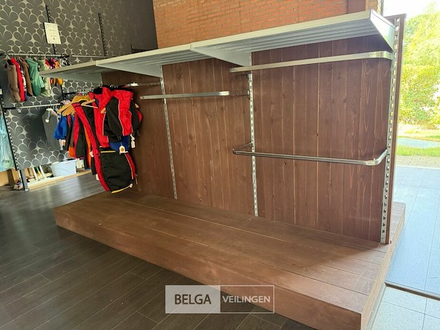 Metalen dubbele rek met hout bekleed - afbeelding 3 van  3