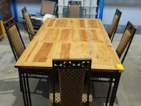 Metalen eettafel + 6x stoel - afbeelding 1 van  2