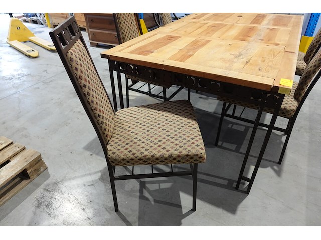 Metalen eettafel + 6x stoel - afbeelding 2 van  2