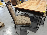 Metalen eettafel + 6x stoel - afbeelding 2 van  2