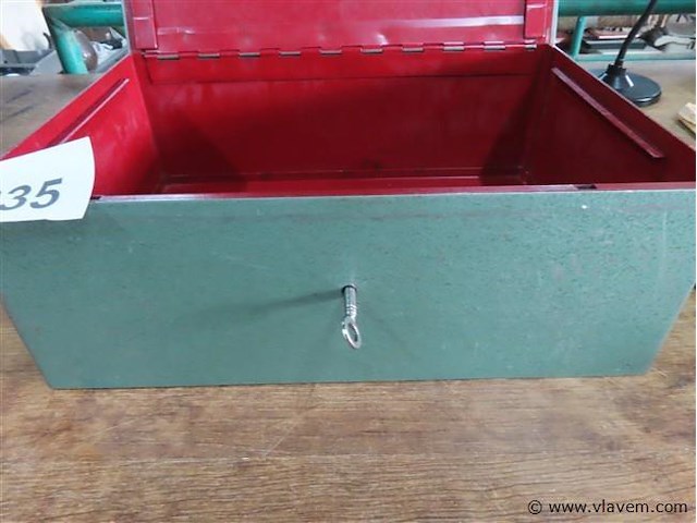 Metalen geldkoffer met sleutel - afbeelding 2 van  3