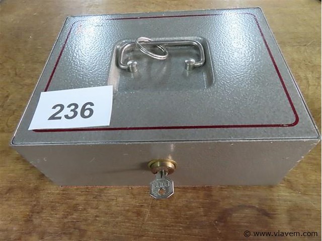 Metalen geldkoffer met sleutel - afbeelding 3 van  3