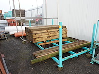 Metalen houder + houten palen - afbeelding 2 van  3