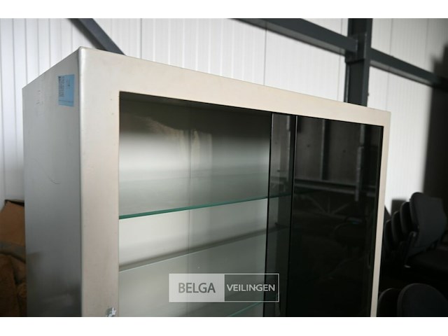 Metalen kast met glazen schuifdeuren - afbeelding 4 van  5