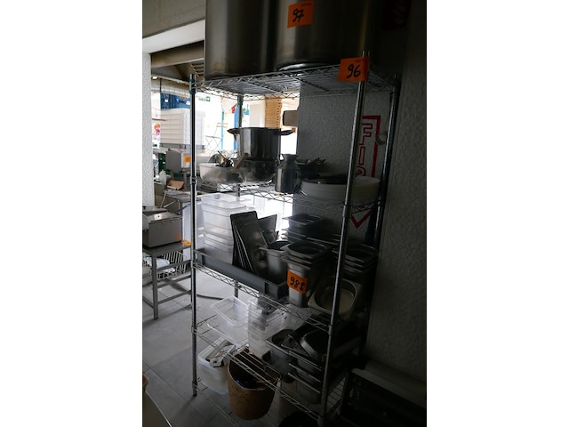 Metalen opbergrek met 5 legroosters - afbeelding 1 van  2