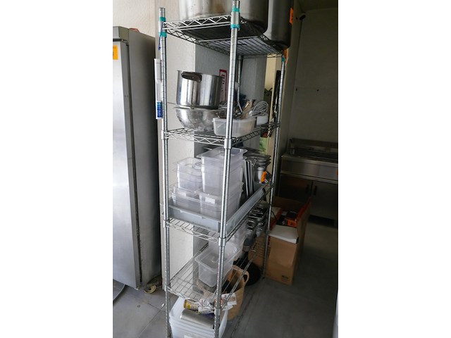 Metalen opbergrek met 5 legroosters - afbeelding 2 van  2