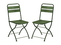 Metalen opvouwbare tuinstoelen - khaki (x4) - afbeelding 1 van  6