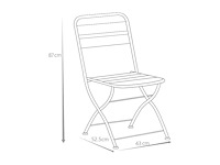 Metalen opvouwbare tuinstoelen - khaki (x4) - afbeelding 6 van  6