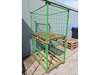 Metalen opzetrand met kantelhek - gepoedercoat - 80x120x80cm - incl pallet 2x - afbeelding 1 van  6