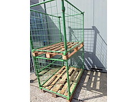 Metalen opzetrand met kantelhek - gepoedercoat - 80x120x80cm - incl pallet 2x - afbeelding 5 van  6