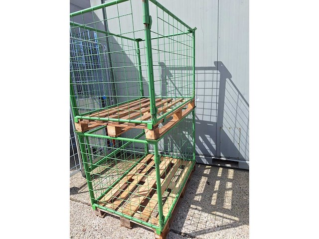 Metalen opzetrand met kantelhek - gepoedercoat - 80x120x80cm - incl pallet 2x - afbeelding 5 van  6