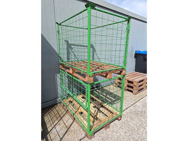Metalen opzetrand met kantelhek - gepoedercoat - 80x120x80cm - incl pallet 2x - afbeelding 1 van  6