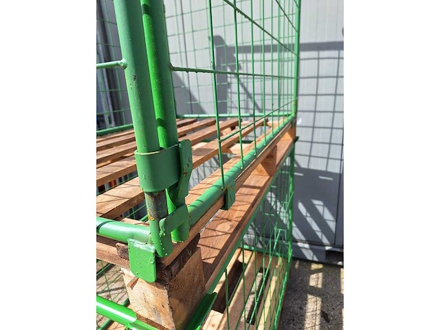 Metalen opzetrand met kantelhek - gepoedercoat - 80x120x80cm - incl pallet 2x - afbeelding 4 van  6