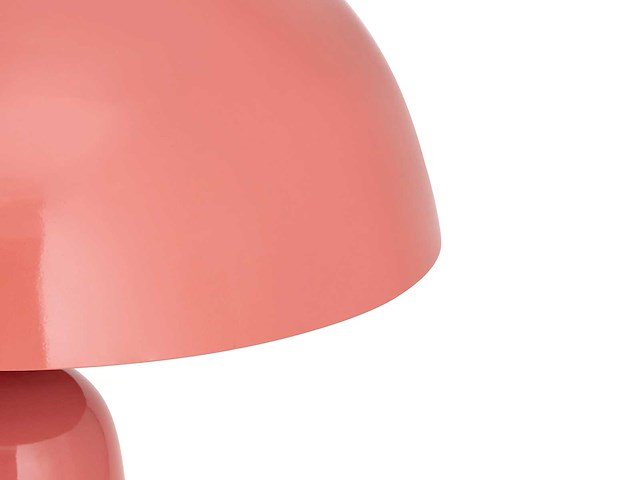 Metalen paddenstoelentafellamp - d. 39 x h.52 cm - glanzend roze - afbeelding 4 van  4
