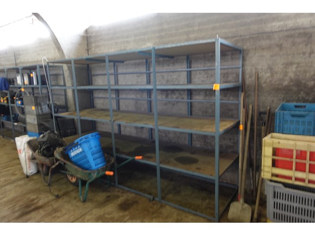 Metalen rek 5 etages (in één stuk gelast) b. 3,20 x h.2,00m - afbeelding 1 van  2