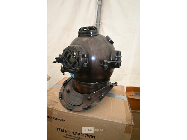 Metalen retro duikershelm - afbeelding 1 van  5