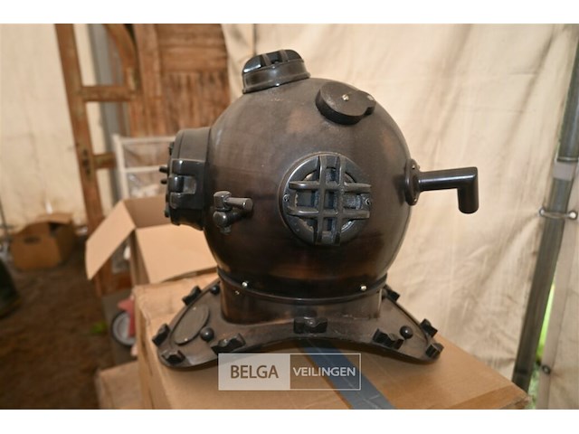 Metalen retro duikershelm - afbeelding 4 van  5