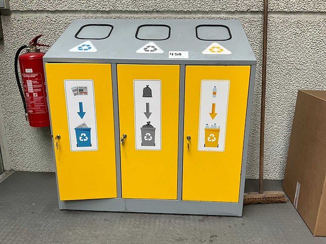 Metalen sorteervuilbak - afbeelding 1 van  3