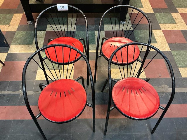 Metalen stoel (4x) - afbeelding 3 van  4