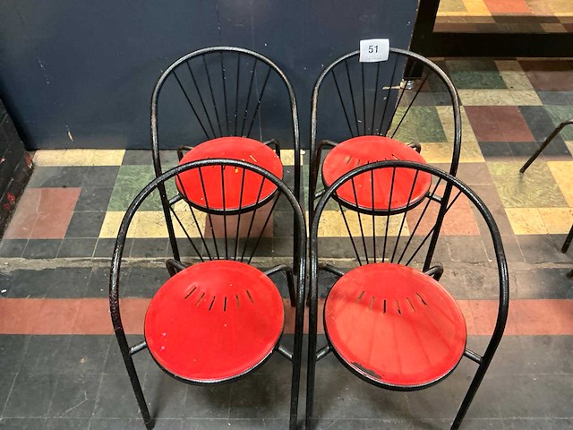 Metalen stoel (4x) - afbeelding 3 van  4