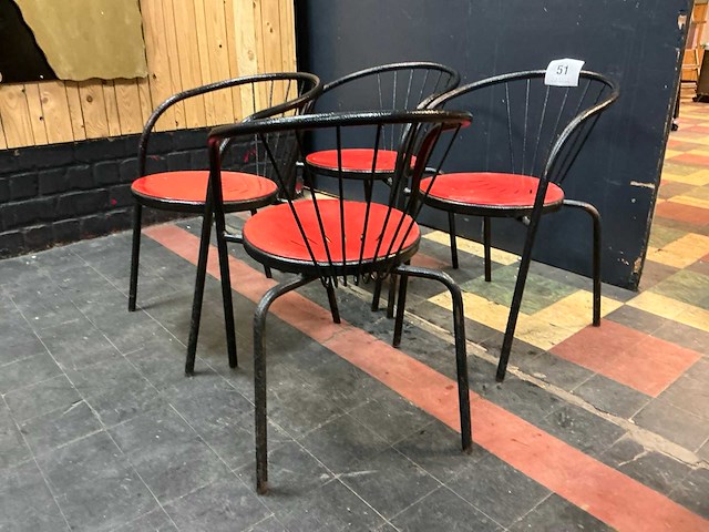Metalen stoel (4x) - afbeelding 4 van  4
