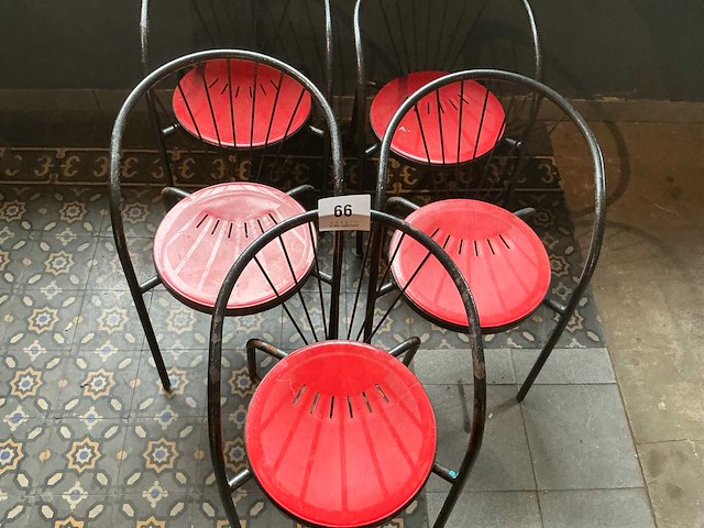Metalen stoel (5x) - afbeelding 3 van  4