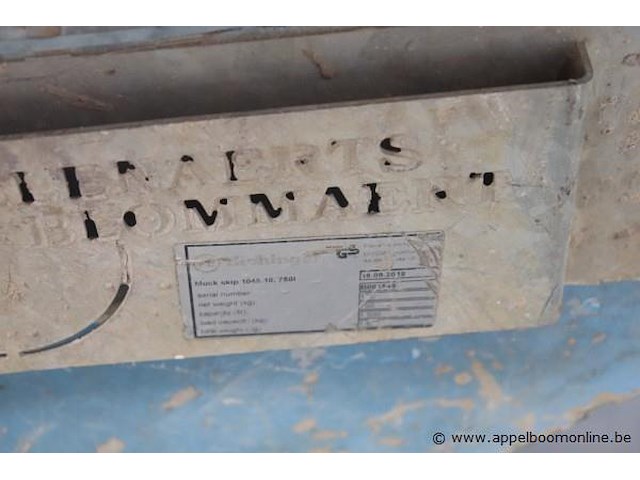 Metalen stortbak, schwinginger, 750l inhoud, 1500kg laadvermogen, bouwjaar 2018, serienummer 18091649 - afbeelding 2 van  2